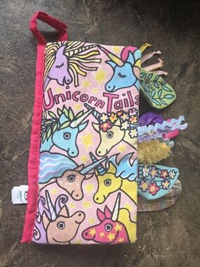 Jellycat Unicorn Tails Sensory Plush Crinkle Baby Book